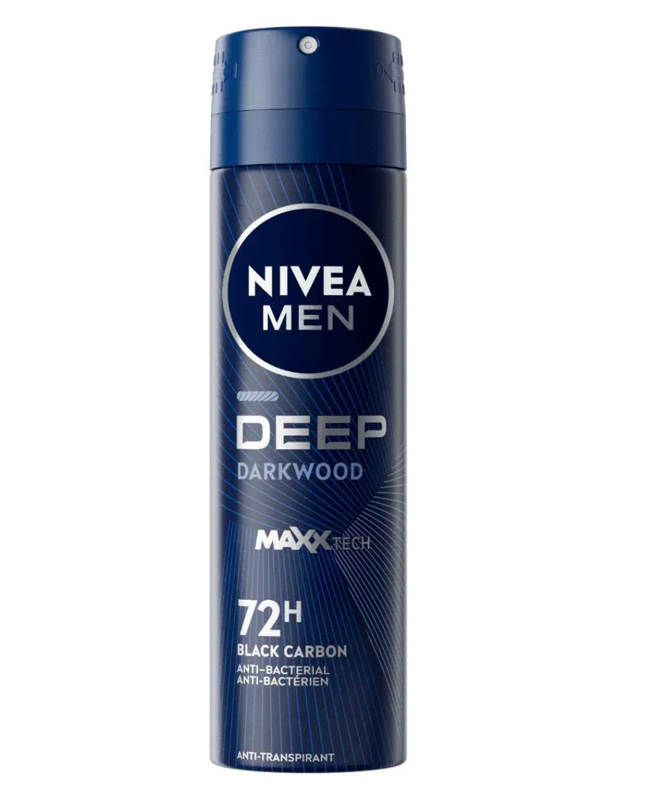 6x Nivea Deep Black Carbon 72H Deospray 150ml