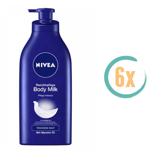 6x Nivea Hydra IQ Bodymilk met Pomp 400ml