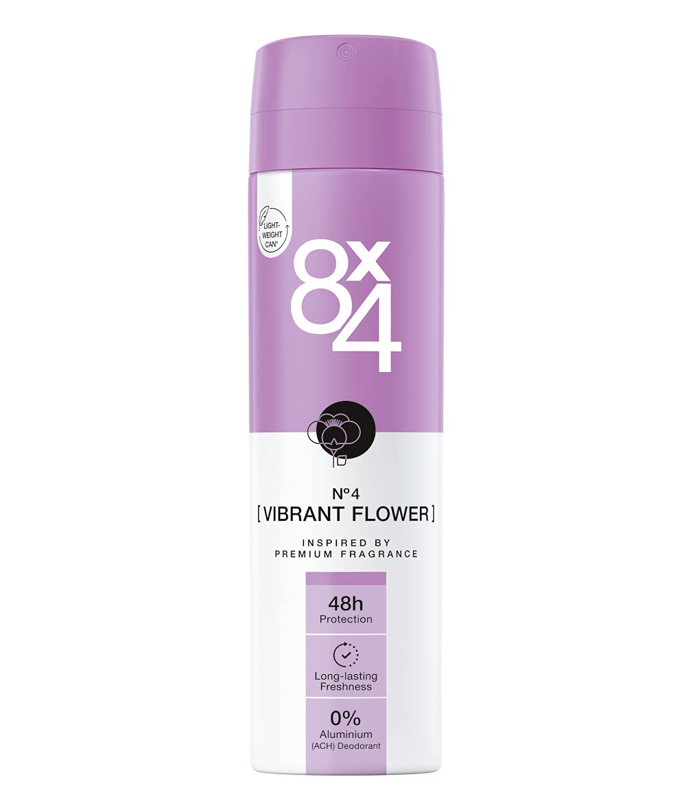 6x No.4 Vibrant Flower 8x4 Deospray 150ml, VoordeligInslaan.nl