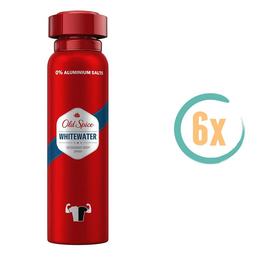 6x Old Spice Whitewater 0% Deospray 150ml