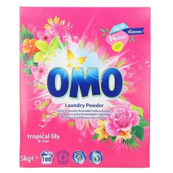 Omo Waspoeder Tropical Lily & Rose 5kg, VoordeligInslaan.nl