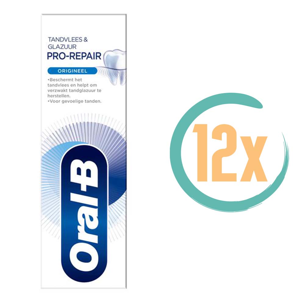 12x Oral-B Tandvlees & Glazuur Pro-Repair Original Tandpasta 75ml, VoordeligInslaan.nl