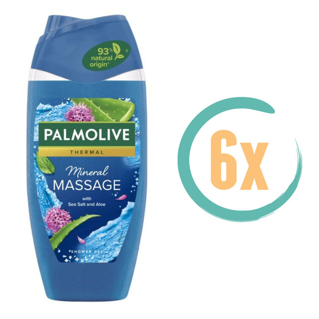 6x Palmolive Thermal Mineral Massage Douchegel 250ml, VoordeligInslaan.nl