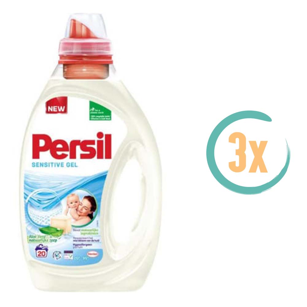 3x Persil Sensitive Gel Wasmiddel 1L