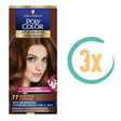 3x Poly Color Creme Haarverf 77 Kastanje, VoordeligInslaan.nl