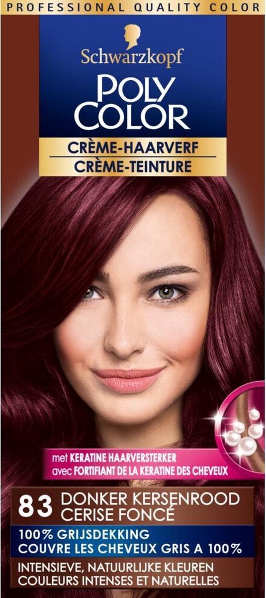 3x Poly Color Creme Haarverf 83 Donker Kersenrood, VoordeligInslaan.nl