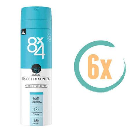 6x Pure Freshness 8x4 Deospray 150ml, VoordeligInslaan.nl