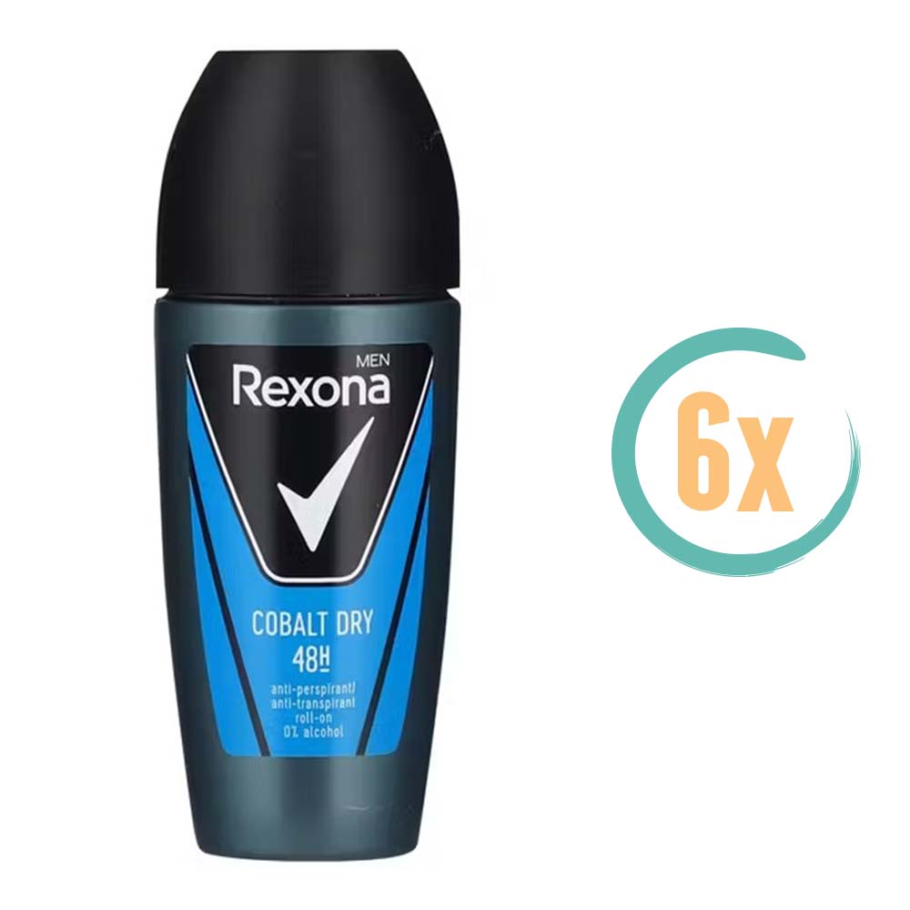 6x Rexona Cobalt Dry 48H Deoroller 50ml