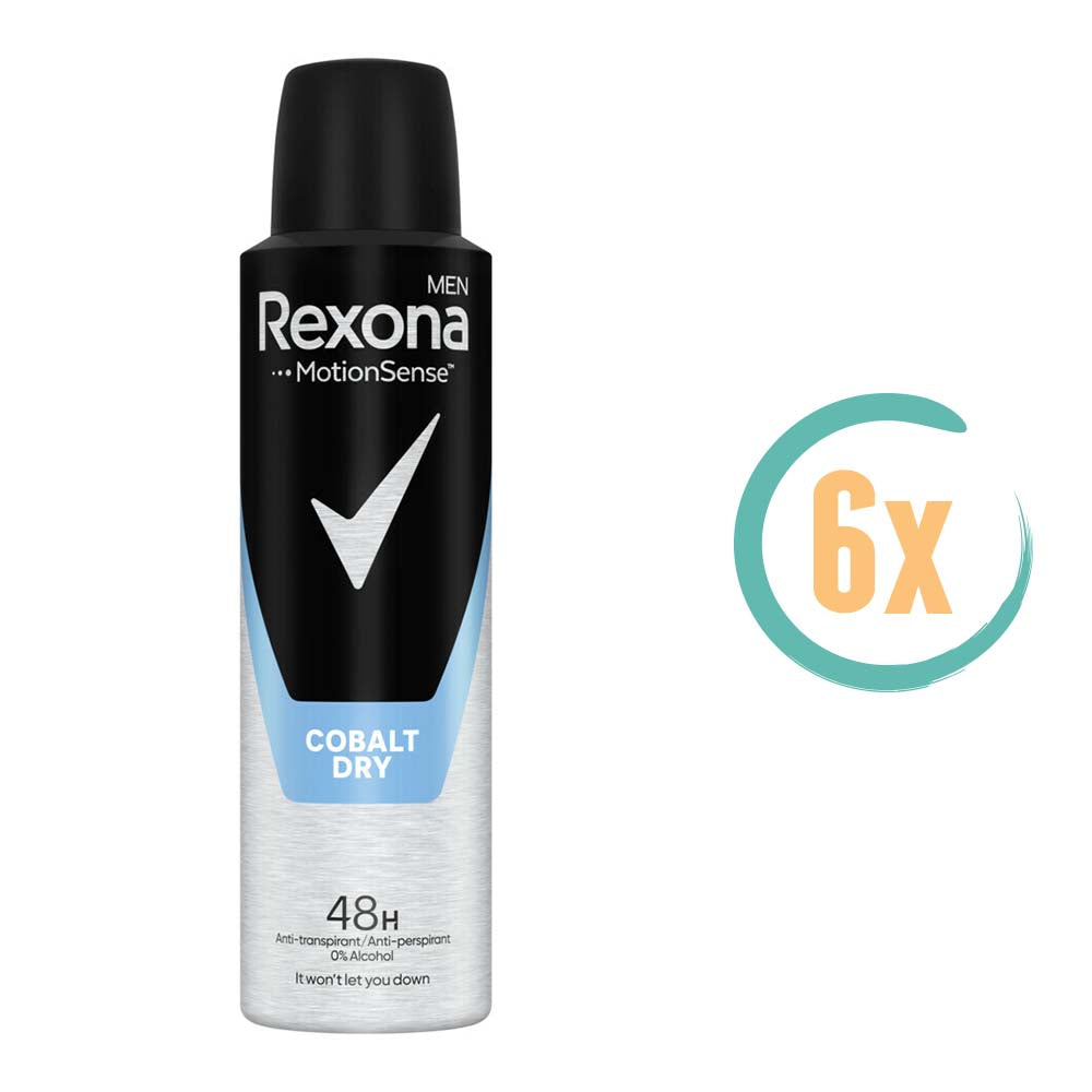 6x Rexona Cobalt Dry Deospray 150ml