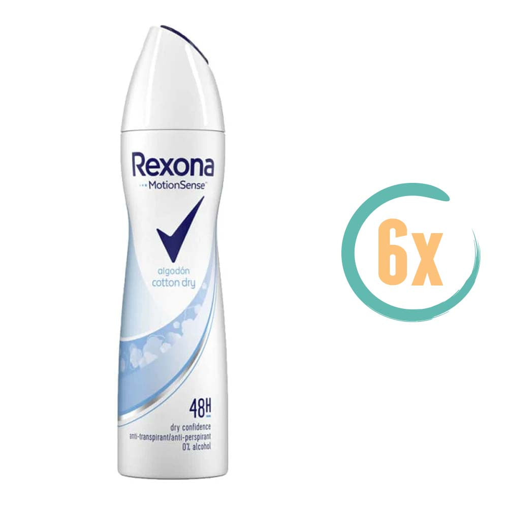 6x Rexona Cotton Dry Deospray 150ml