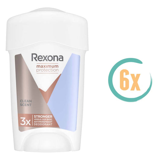 6x Rexona Maximum Protection Clean Scent Deostick 45ml