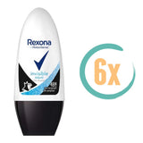 6x Rexona Invisible Aqua Deoroller 50ml, VoordeligInslaan.nl