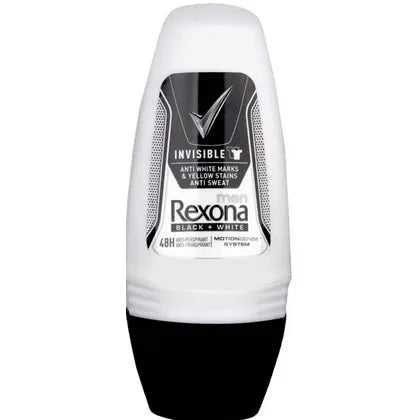 6x Rexona Invisible Black & White Deoroller 50ml