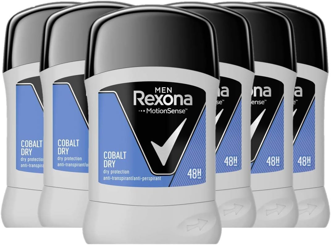 6x Rexona Cobalt Dry Deostick 50ml, VoordeligInslaan.nl