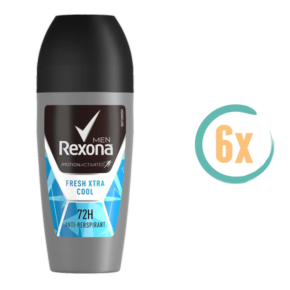 6x Rexona Fresh Xtra Cool 72H Deoroller 50ml