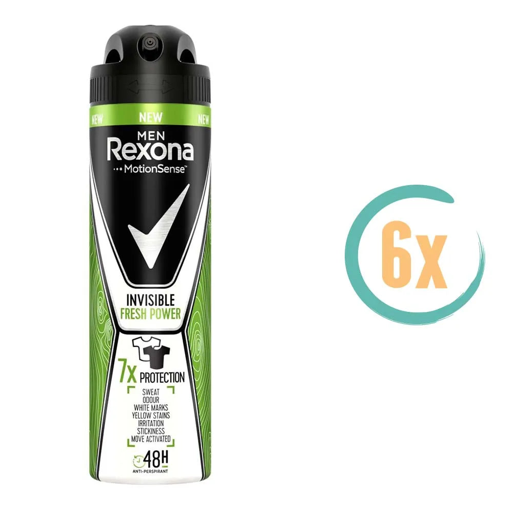 6x Rexona Men Invisible Fresh Power Deospray 150ml