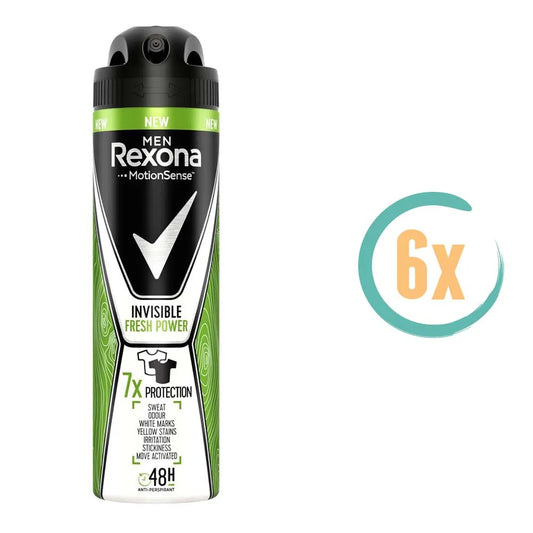 6x Rexona Men Invisible Fresh Power Deospray 150ml