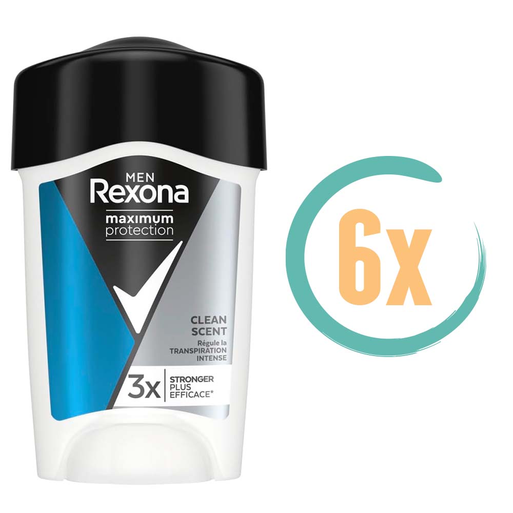 6x Rexona Men Maximum Protection Clean Scent Deostick 45ml