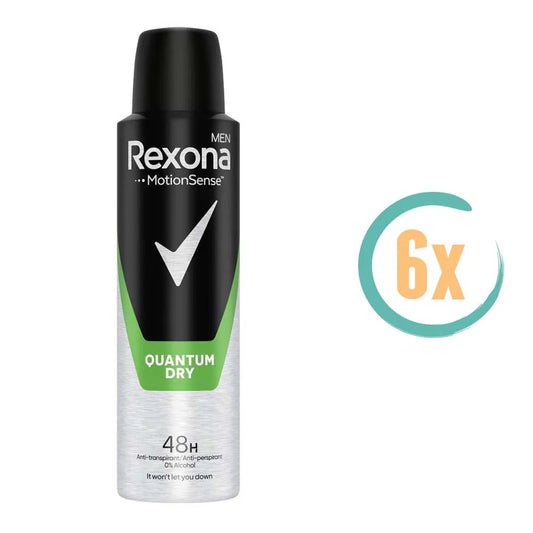 6x Rexona Quantum Dry 48H Deospray 150ml