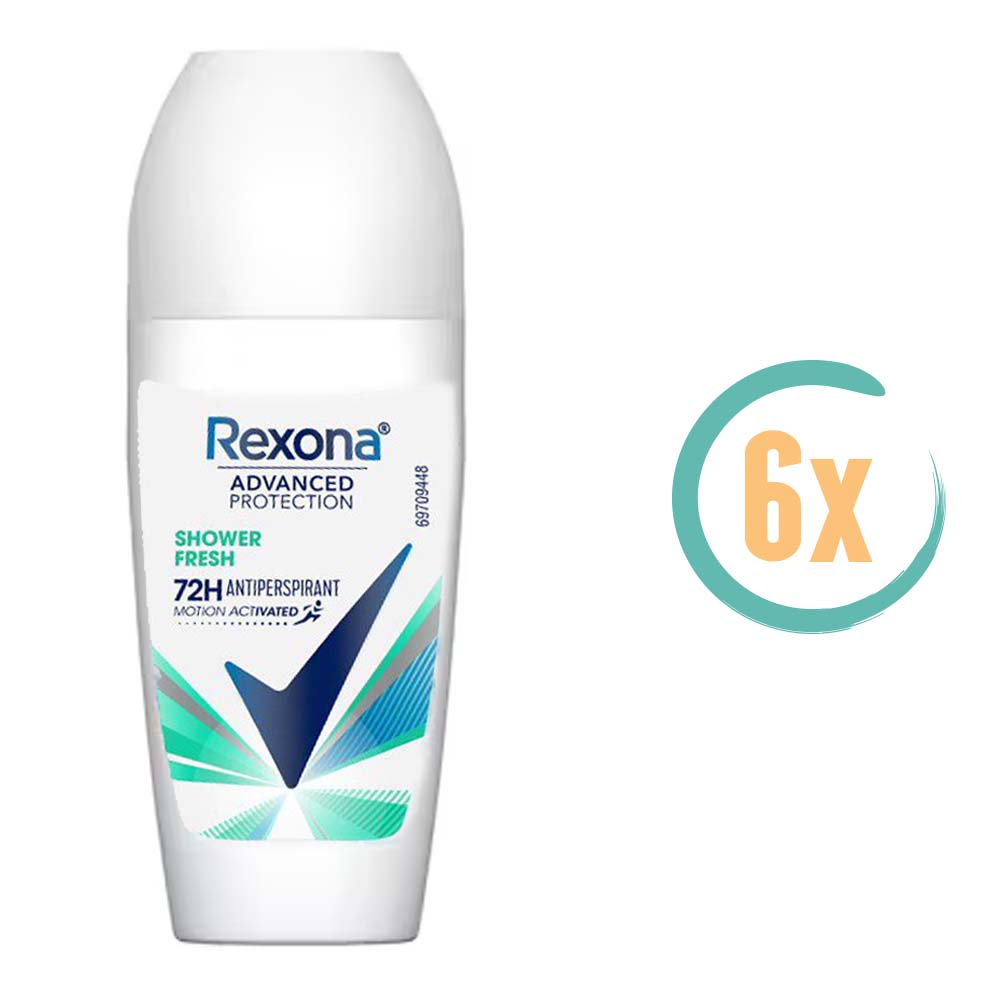 6x Rexona Shower Fresh 72H Deoroller 50ml