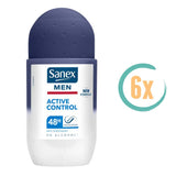 6x Sanex Active Control Deoroller 50ml