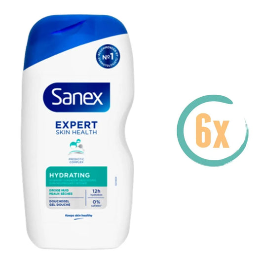 6x Sanex Expert Skin Hydrating Douchegel 400ml