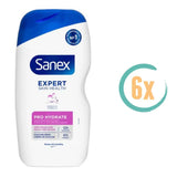 6x Sanex Expert Skin Pro Hydrate Douchegel 400ml