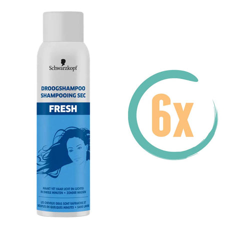 6x Schwarzkopf Fresh Droogshampoo 150ml, VoordeligInslaan.nl