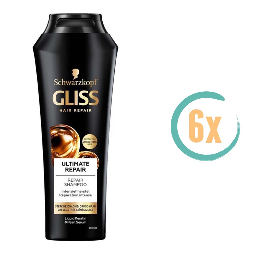 6x Schwarzkopf Gliss Ultimate Repair Shampoo 250ml