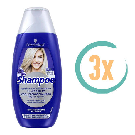 3x Schwarzkopf Silver Reflex Shampoo 250ml, VoordeligInslaan.nl