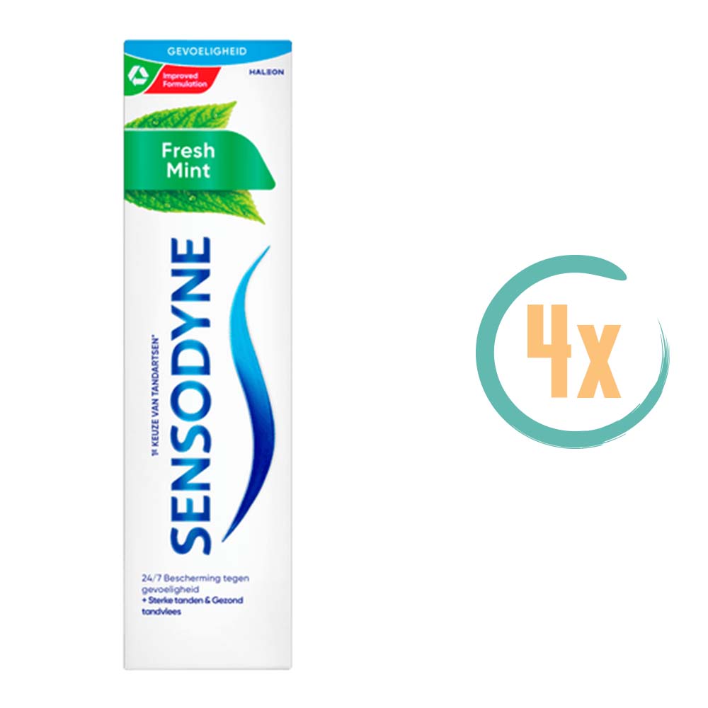 4x Sensodyne Tandpasta Fresh Mint 75ml