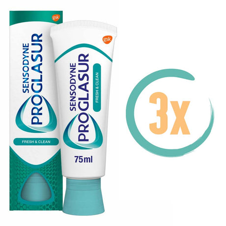 3x Sensodyne Tandpasta Proglasur Fresh & Clean 75ml, VoordeligInslaan.nl