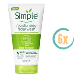 6x Simple Face Wash Hydraterend 150ml