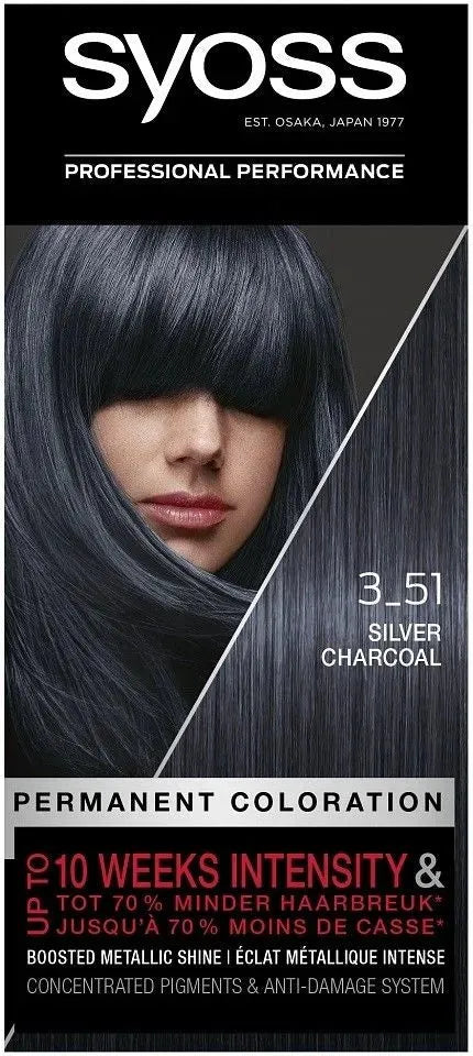 3x Syoss Haarverf 3_51 Silver Charcoal