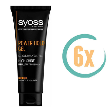 6x Syoss Men Power Hold Extreme Styling Gel 250ml, VoordeligInslaan.nl