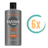 6x Syoss Men Power Shampoo 440ml, VoordeligInslaan.nl