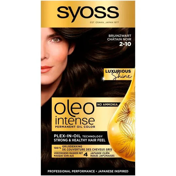 3x Syoss Oleo Intense 2-10 Bruinzwart Haarverf