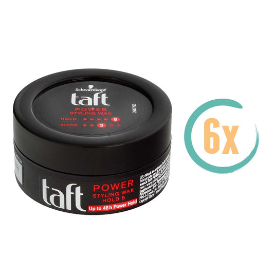 6x Taft Power Wax 75ml