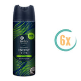 6x Today Men Energy Kick Deospray 200ml