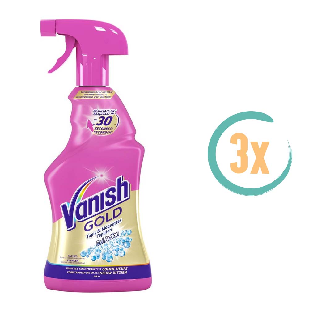 3x Vanish Gold Tapijten en Meubelbekleding Vlekkenspray 500ml