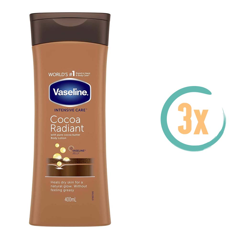 3x Vaseline Cocoa Bodylotion 400ml