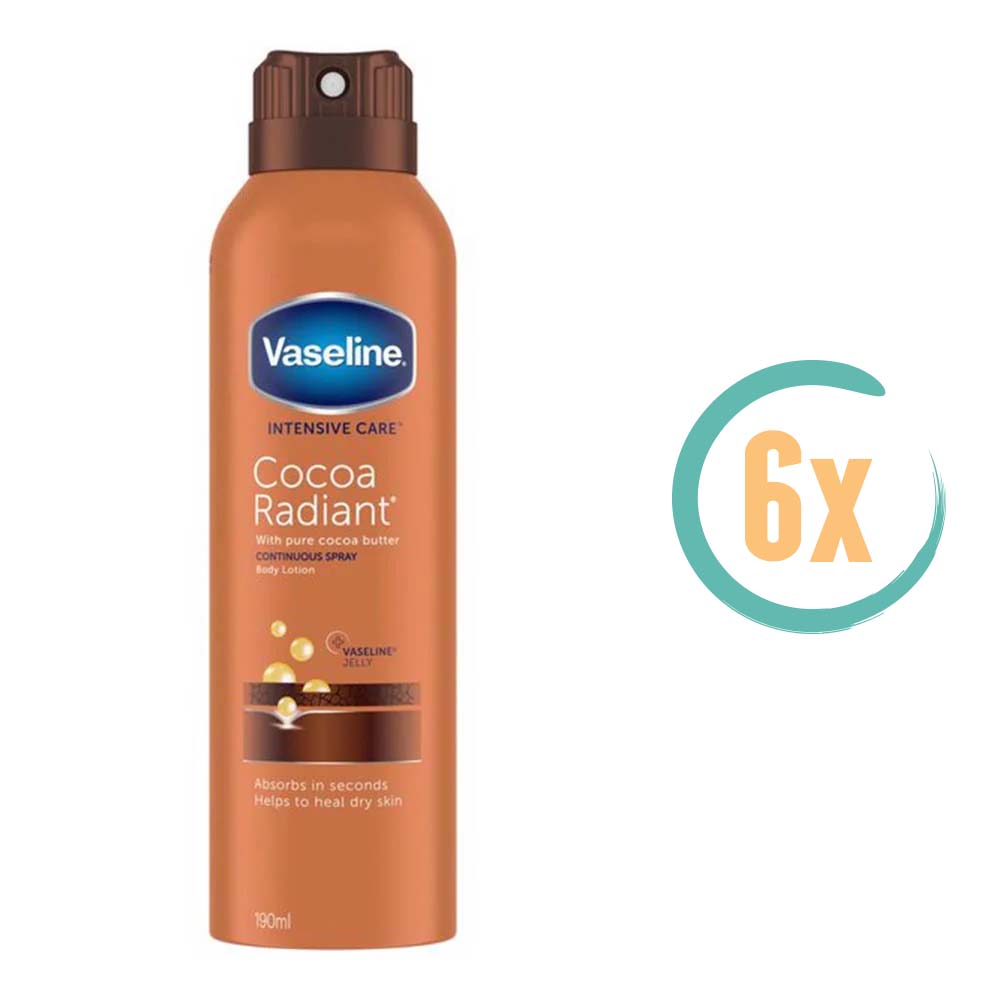 6x Vaseline Cocoa Radiant Bodylotion Spray 190ml