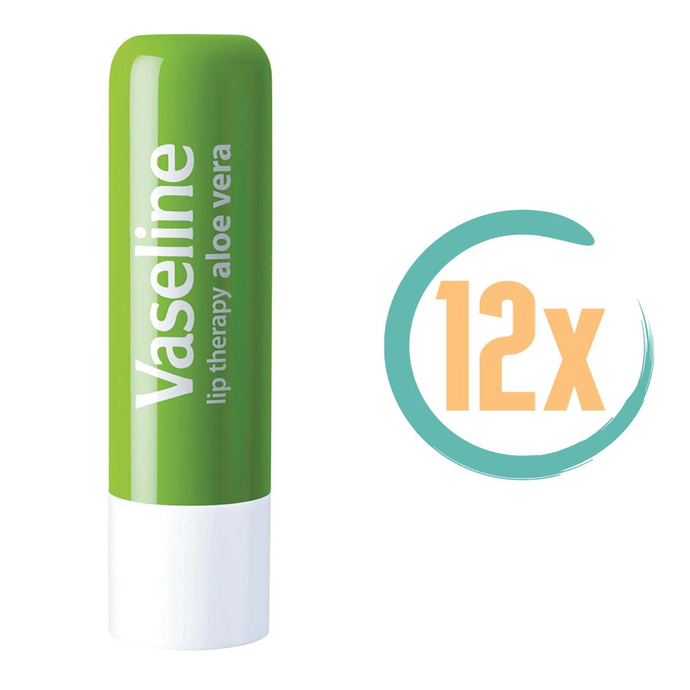 12x Vaseline Lipcare Aloë Vera Stick, VoordeligInslaan.nl