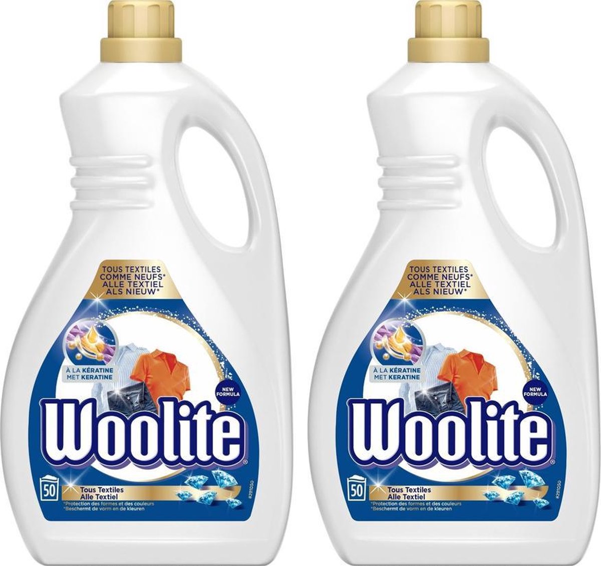 2x Woolite Alle Textiel Wasmiddel 3L