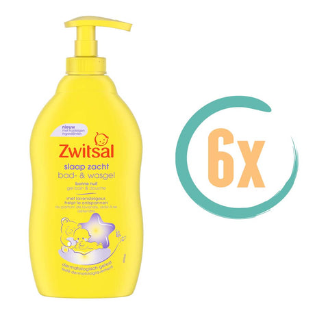 6x Zwitsal Slaap Zacht Lavendel Bad & Wasgel 400ml, VoordeligInslaan.nl