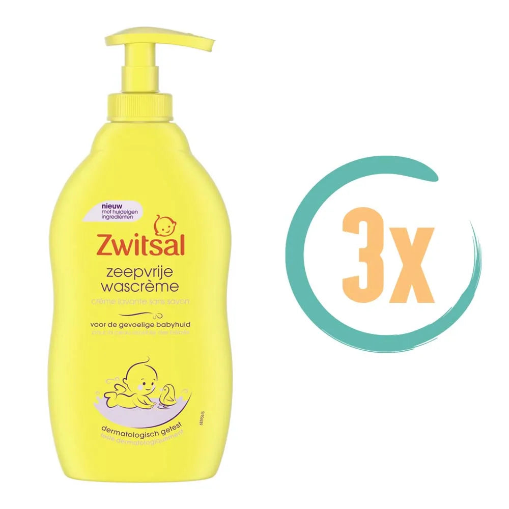 3x Zwitsal Zeepvrije Wascreme 400ml