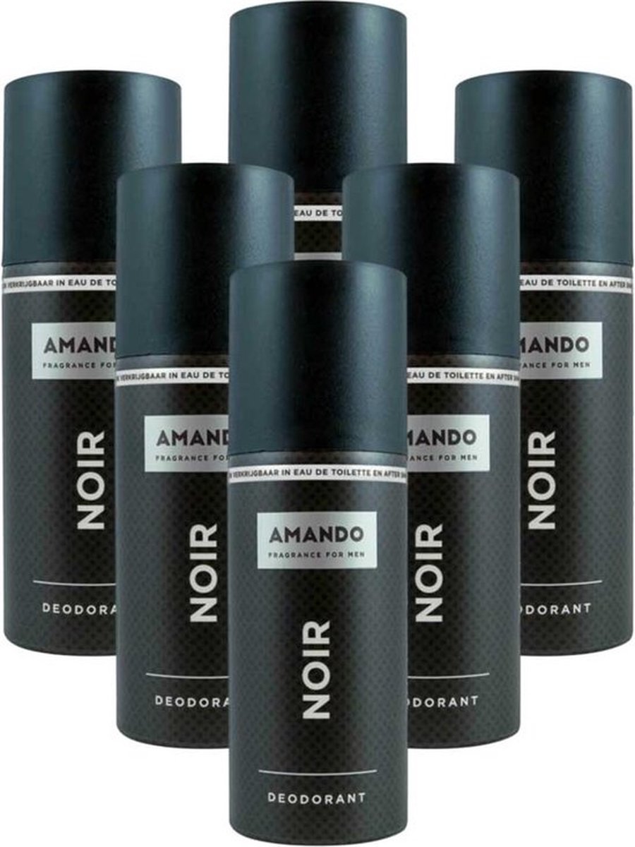 6x Amando Noir Deospray 150ml, VoordeligInslaan.nl