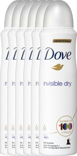 6x Dove Invisible Dry Deospray 150ml, VoordeligInslaan.nl