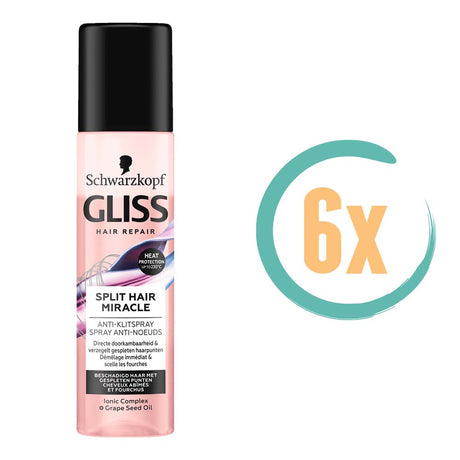 6x Gliss Kur Split End Miracle Anti klitspray 200ml, VoordeligInslaan.nl