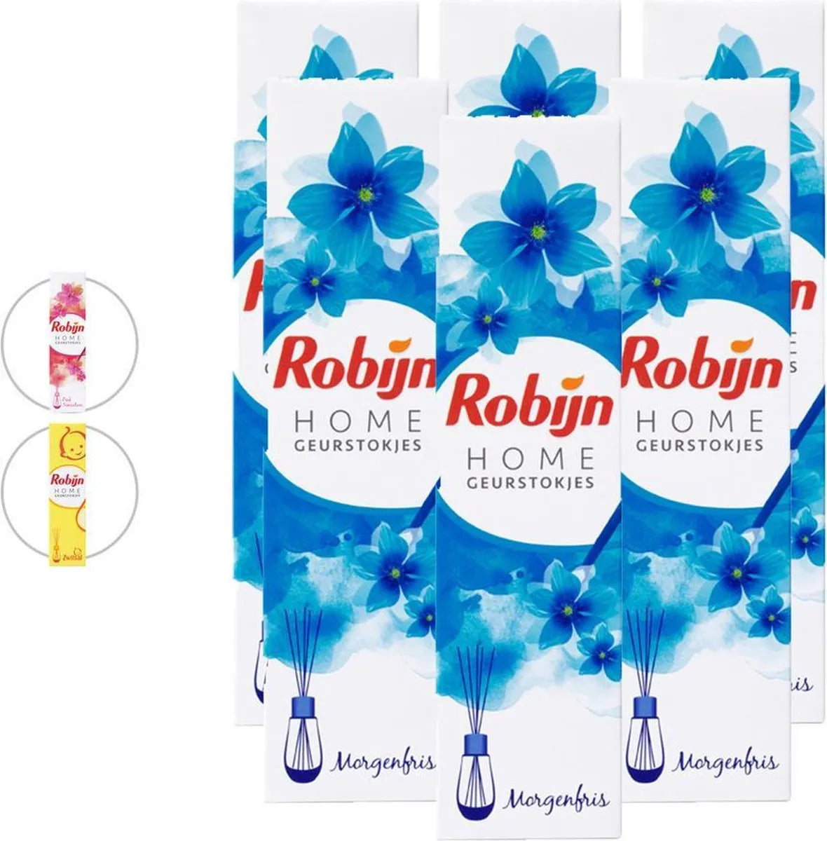 6x Robijn Home Morgenfris Geurstokjes 45ml, VoordeligInslaan.nl